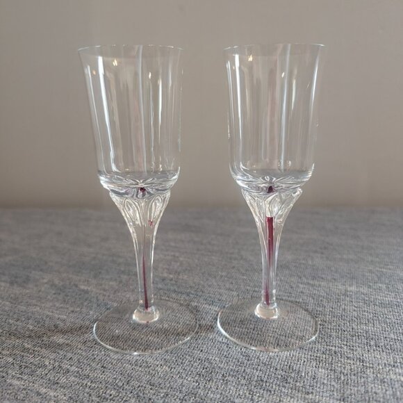 Belfor "Exquisite" Red-Stemmed Wine/Cordial Glasses, Set of 2 - Picture 1 of 4